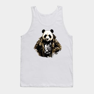 Cool Animals: Cartoon Vintage Funny Cool Panda Tank Top